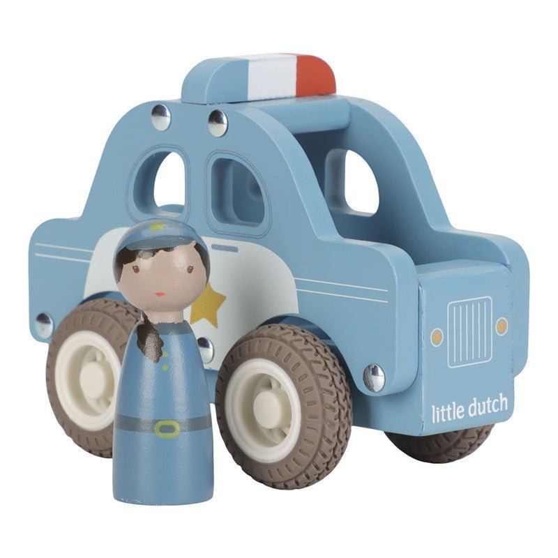 JUGUETE DE MADERA LITTLE DUTCH ·COCHE DE POLICÍA· - Happy Moments Baby