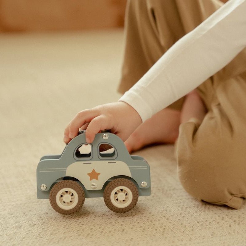 JUGUETE DE MADERA LITTLE DUTCH ·COCHE DE POLICÍA· - Happy Moments Baby