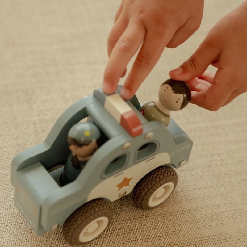 JUGUETE DE MADERA LITTLE DUTCH ·COCHE DE POLICÍA· - Happy Moments Baby