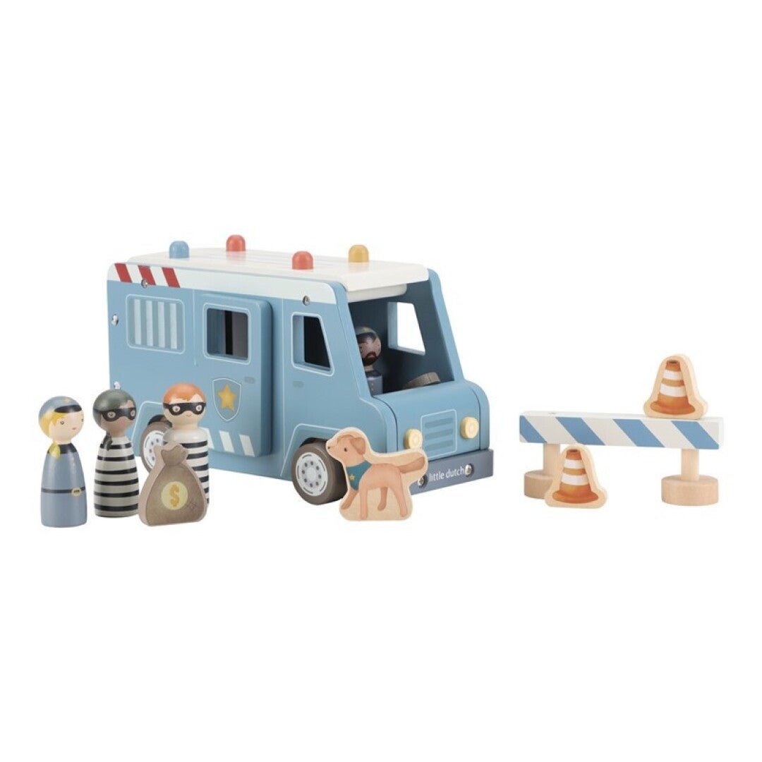 JUGUETE DE MADERA LITTLE DUTCH ·FURGÓN POLICIAL· - Happy Moments Baby