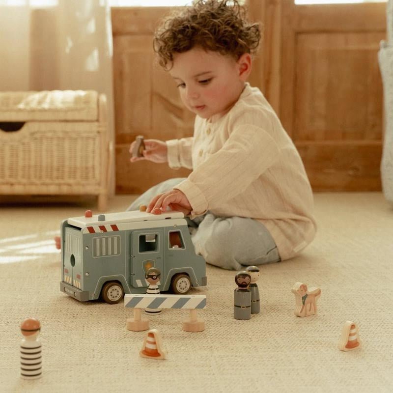 JUGUETE DE MADERA LITTLE DUTCH ·FURGÓN POLICIAL· - Happy Moments Baby