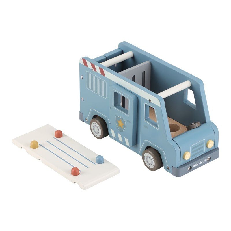 JUGUETE DE MADERA LITTLE DUTCH ·FURGÓN POLICIAL· - Happy Moments Baby