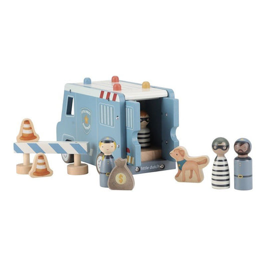 JUGUETE DE MADERA LITTLE DUTCH ·FURGÓN POLICIAL· - Happy Moments Baby