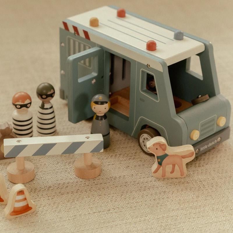 JUGUETE DE MADERA LITTLE DUTCH ·FURGÓN POLICIAL· - Happy Moments Baby