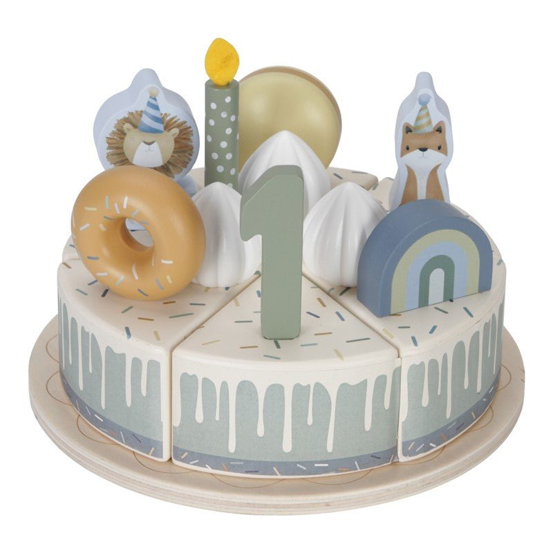 JUGUETE DE MADERA LITTLE DUTCH ·PASTEL DE CUMPLEAÑOS AZUL· - Happy Moments Baby