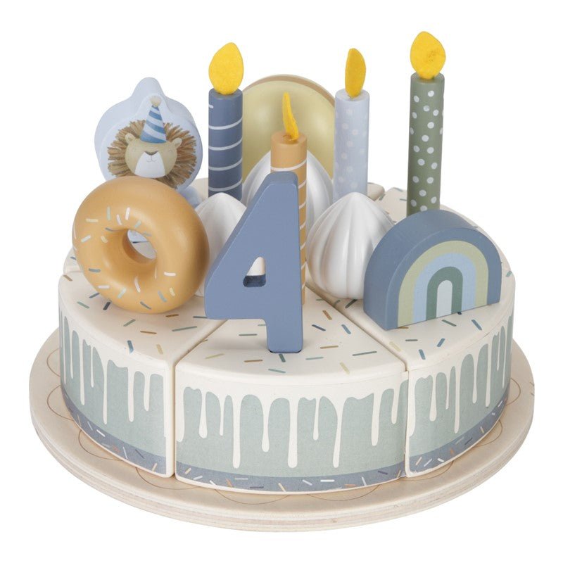 JUGUETE DE MADERA LITTLE DUTCH ·PASTEL DE CUMPLEAÑOS AZUL· - Happy Moments Baby