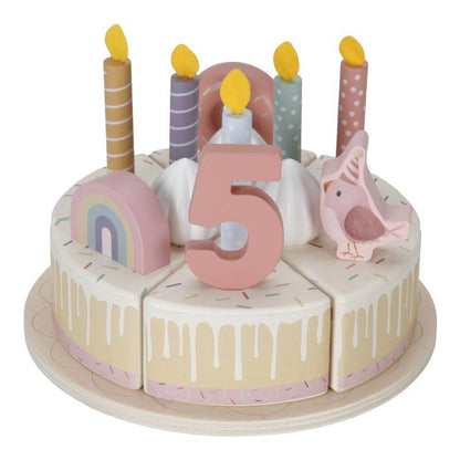 JUGUETE DE MADERA LITTLE DUTCH ·PASTEL DE CUMPLEAÑOS ROSA· - Happy Moments Baby