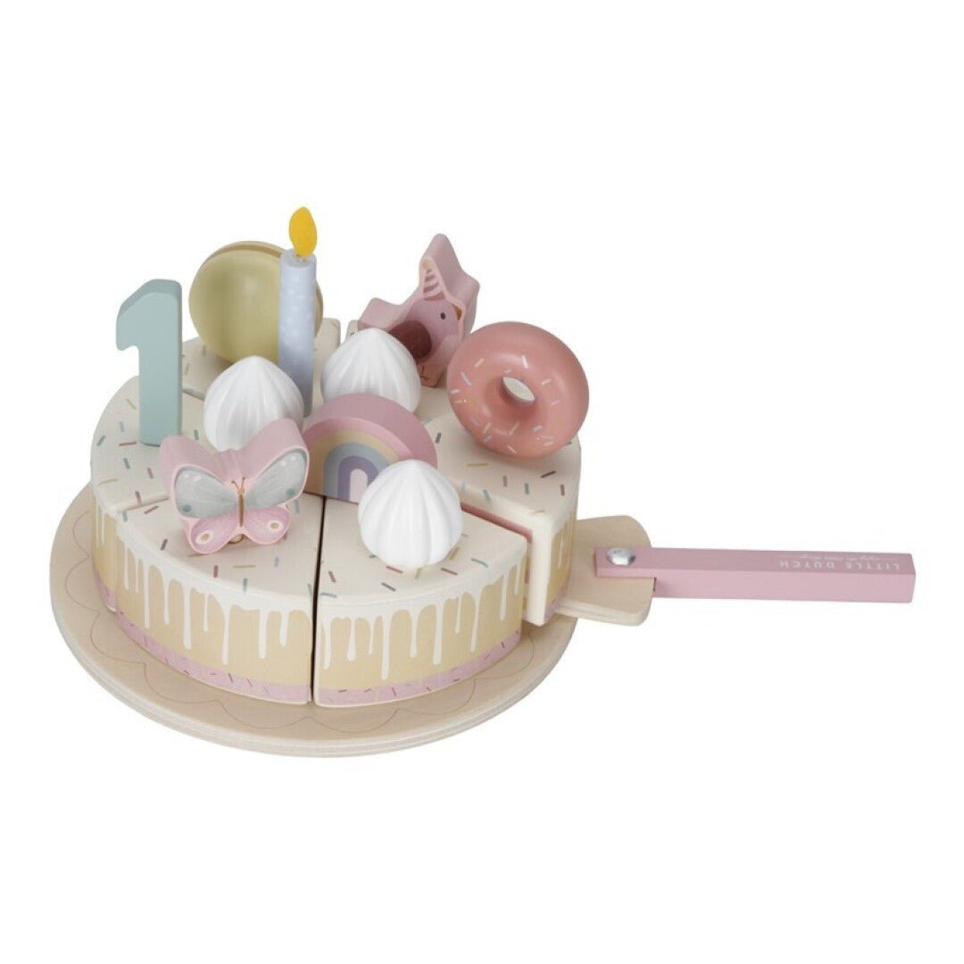 JUGUETE DE MADERA LITTLE DUTCH ·PASTEL DE CUMPLEAÑOS ROSA· - Happy Moments Baby