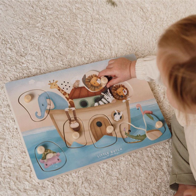 JUGUETE DE MADERA LITTLE DUTCH ·PUZZLE CON SONIDO ARCA DE NOÉ· - Happy Moments Baby