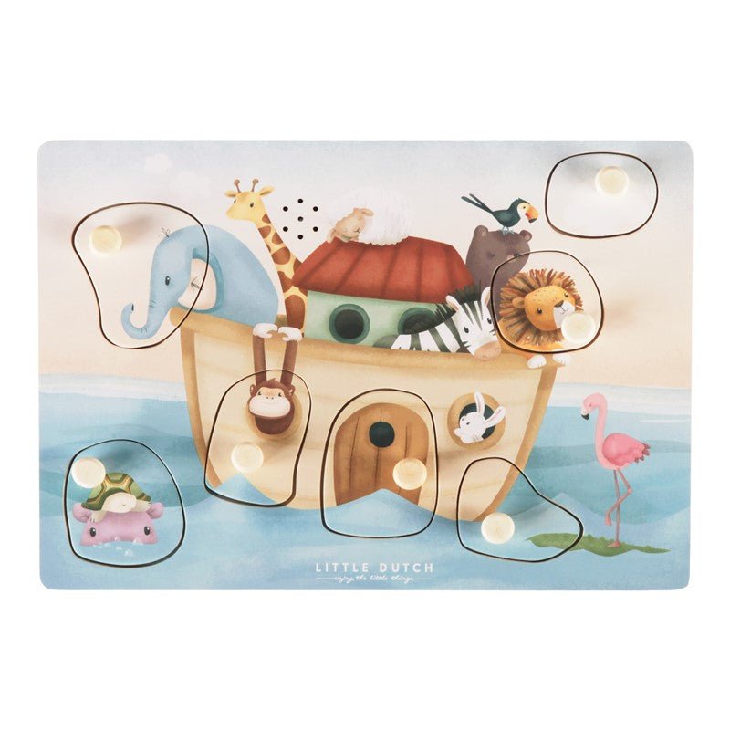 JUGUETE DE MADERA LITTLE DUTCH ·PUZZLE CON SONIDO ARCA DE NOÉ· - Happy Moments Baby