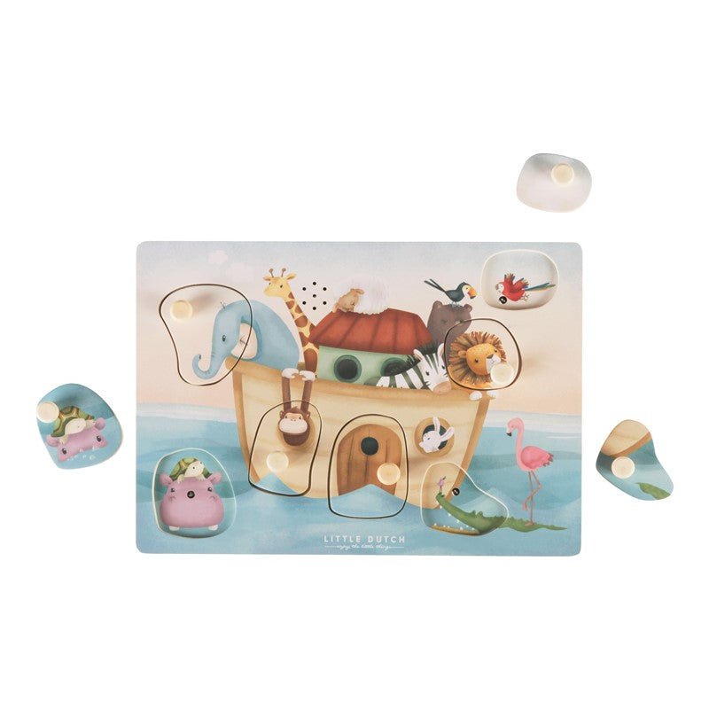 JUGUETE DE MADERA LITTLE DUTCH ·PUZZLE CON SONIDO ARCA DE NOÉ· - Happy Moments Baby