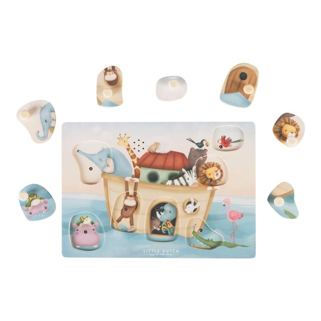 JUGUETE DE MADERA LITTLE DUTCH ·PUZZLE CON SONIDO ARCA DE NOÉ· - Happy Moments Baby