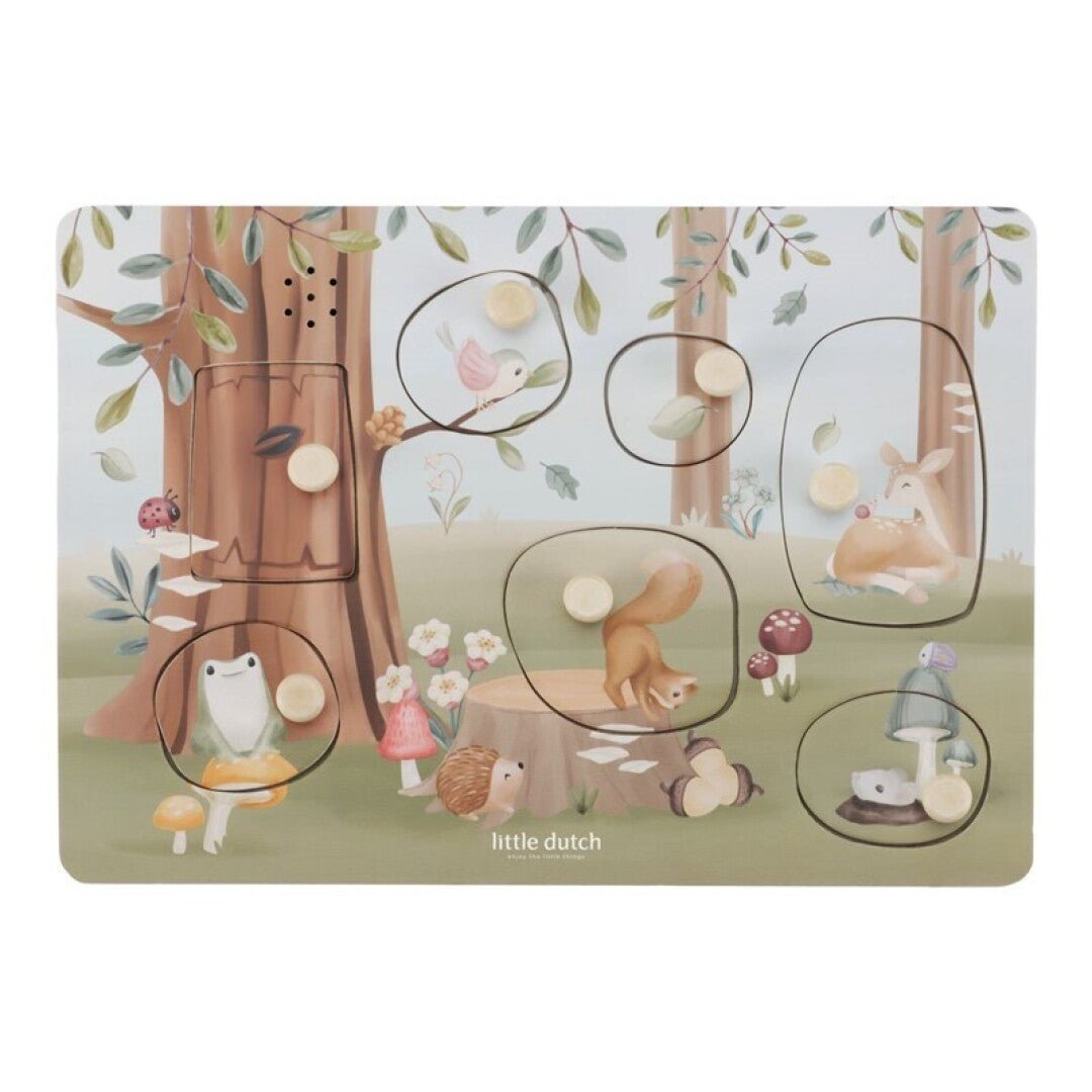 JUGUETE DE MADERA LITTLE DUTCH ·PUZZLE CON SONIDO FOREST FRIENDS· - Happy Moments Baby