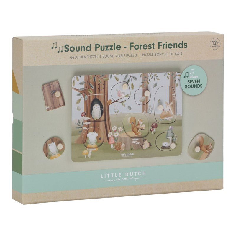 JUGUETE DE MADERA LITTLE DUTCH ·PUZZLE CON SONIDO FOREST FRIENDS· - Happy Moments Baby