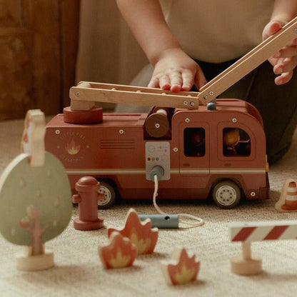 JUGUETE DE MADERA LITTLE DUTCH ·SET DE BOMBEROS CON CAMIÓN· - Happy Moments Baby
