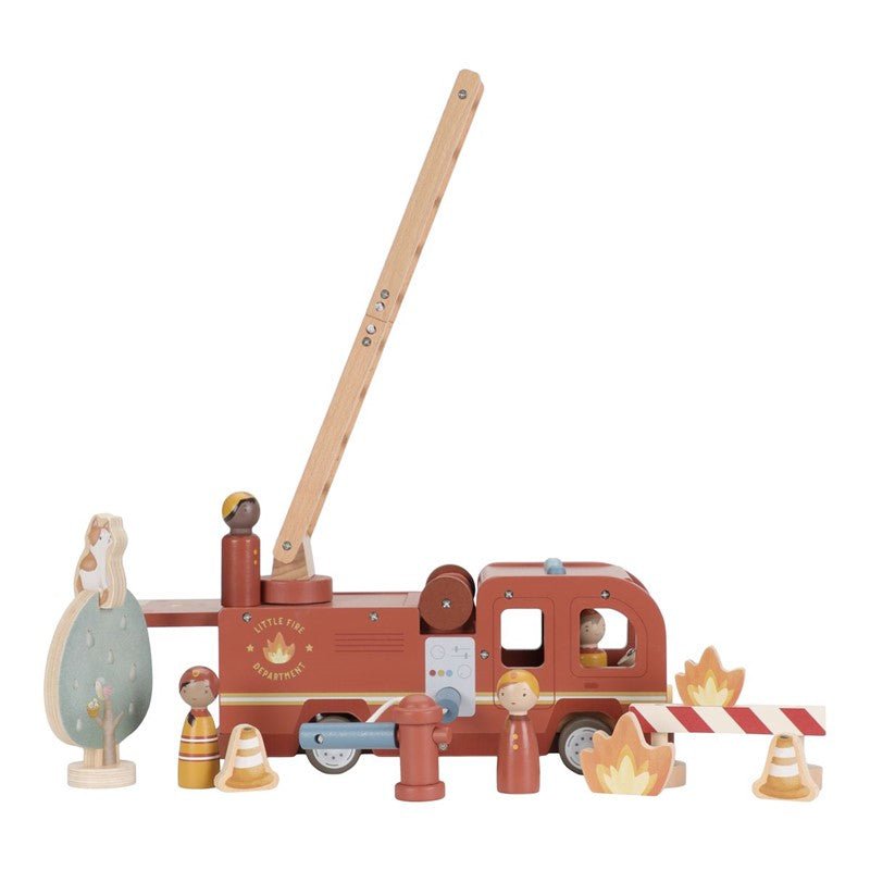JUGUETE DE MADERA LITTLE DUTCH ·SET DE BOMBEROS CON CAMIÓN· - Happy Moments Baby