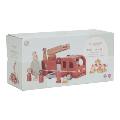 JUGUETE DE MADERA LITTLE DUTCH ·SET DE BOMBEROS CON CAMIÓN· - Happy Moments Baby