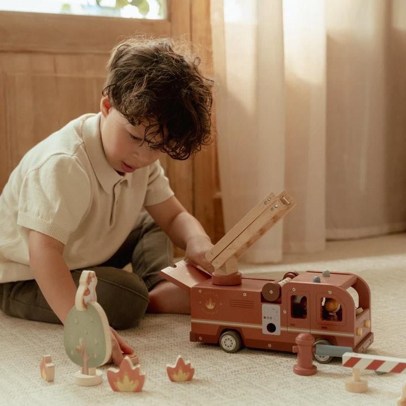 JUGUETE DE MADERA LITTLE DUTCH ·SET DE BOMBEROS CON CAMIÓN· - Happy Moments Baby