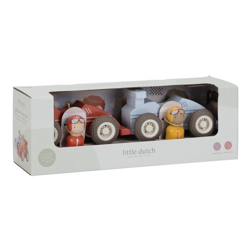 JUGUETE DE MADERA LITTLE DUTCH ·SET DE COCHES DE CARRERAS· - Happy Moments Baby