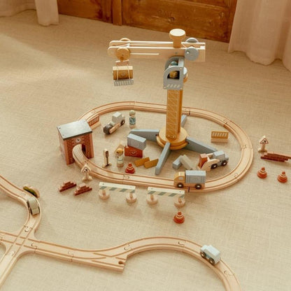 JUGUETE DE MADERA LITTLE DUTCH ·SET DE CONSTRUCCIÓN CON GRÚA· - Happy Moments Baby