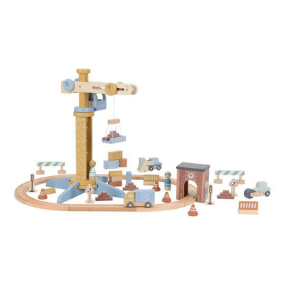 JUGUETE DE MADERA LITTLE DUTCH ·SET DE CONSTRUCCIÓN CON GRÚA· - Happy Moments Baby