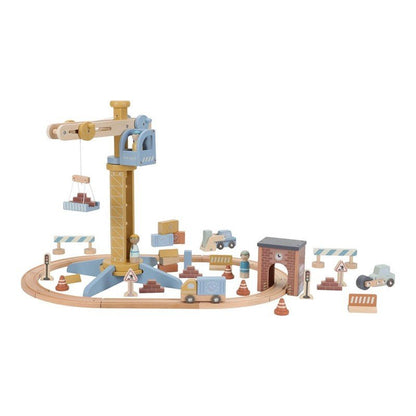 JUGUETE DE MADERA LITTLE DUTCH ·SET DE CONSTRUCCIÓN CON GRÚA· - Happy Moments Baby