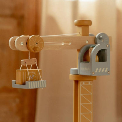 JUGUETE DE MADERA LITTLE DUTCH ·SET DE CONSTRUCCIÓN CON GRÚA· - Happy Moments Baby