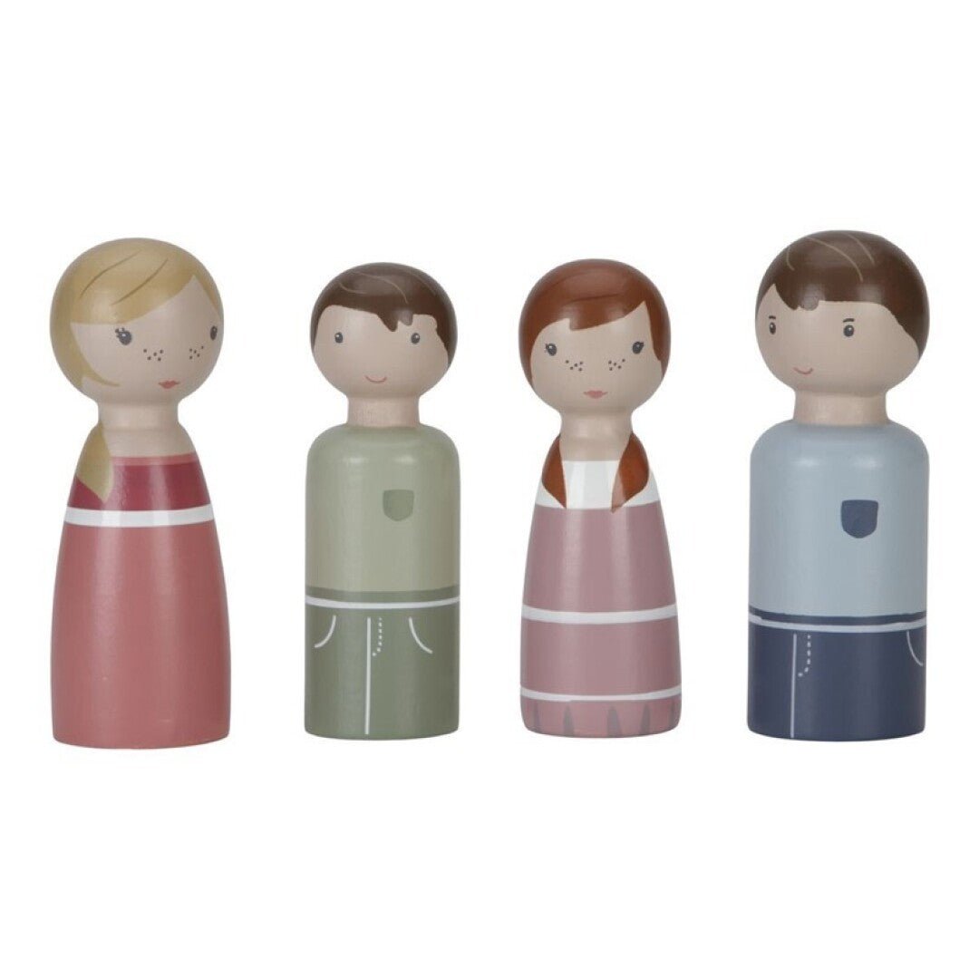 JUGUETE DE MADERA LITTLE DUTCH ·SET FAMILIA ROSA CASA DE MUÑECAS· - Happy Moments Baby