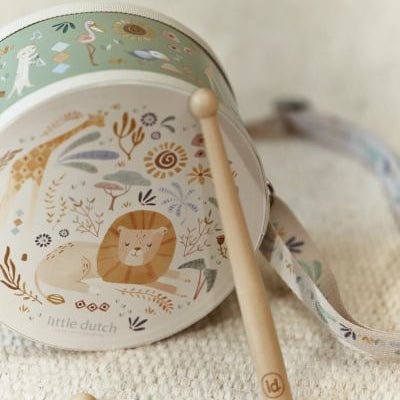 JUGUETE DE MADERA LITTLE DUTCH ·TAMBOR SAFARI FRIENDS· - Happy Moments Baby
