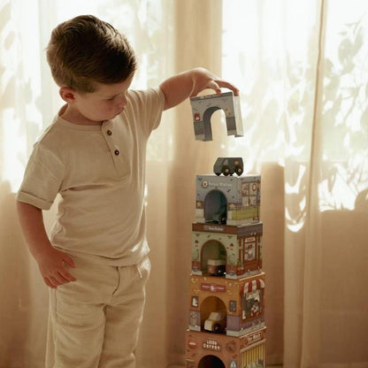 JUGUETE DE MADERA LITTLE DUTCH ·TORRE ENCAJABLE CIUDAD COCHES· - Happy Moments Baby