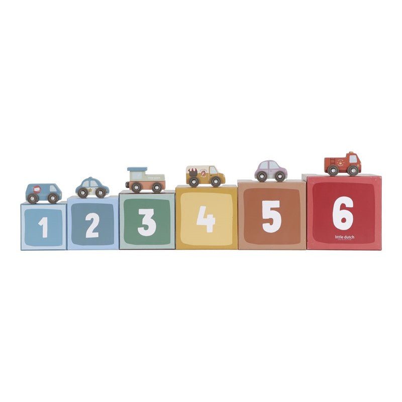 JUGUETE DE MADERA LITTLE DUTCH ·TORRE ENCAJABLE CIUDAD COCHES· - Happy Moments Baby