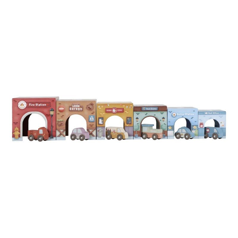 JUGUETE DE MADERA LITTLE DUTCH ·TORRE ENCAJABLE CIUDAD COCHES· - Happy Moments Baby