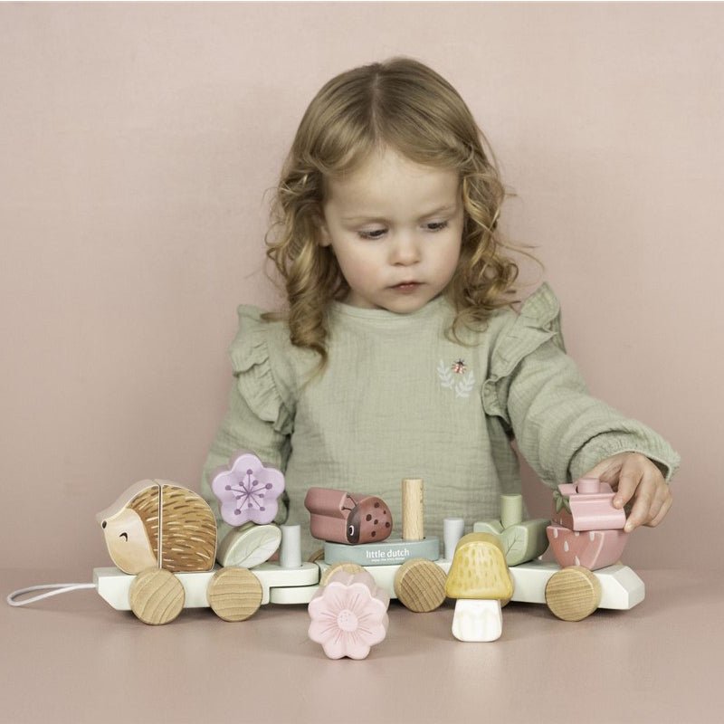 JUGUETE DE MADERA LITTLE DUTCH ·TREN APILABLE ERIZO FAIRY GARDEN· - Happy Moments Baby