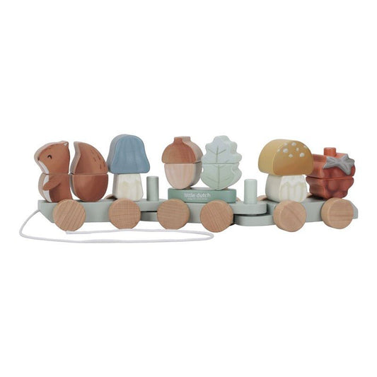 JUGUETE DE MADERA LITTLE DUTCH ·TREN APILABLE FOREST FRIENDS· - Happy Moments Baby