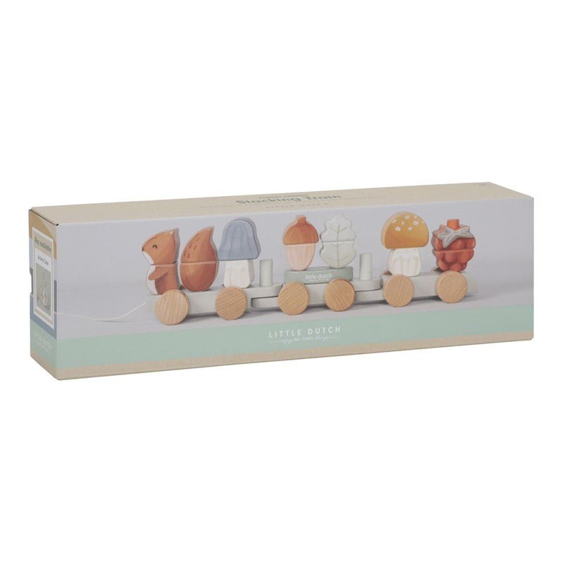 JUGUETE DE MADERA LITTLE DUTCH ·TREN APILABLE FOREST FRIENDS· - Happy Moments Baby