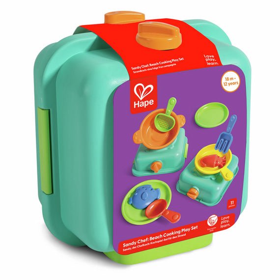 JUGUETE DE PLAYA HAPE ·SANDY CHEF - SET DE COCINA PARA ARENA· - Happy Moments Baby