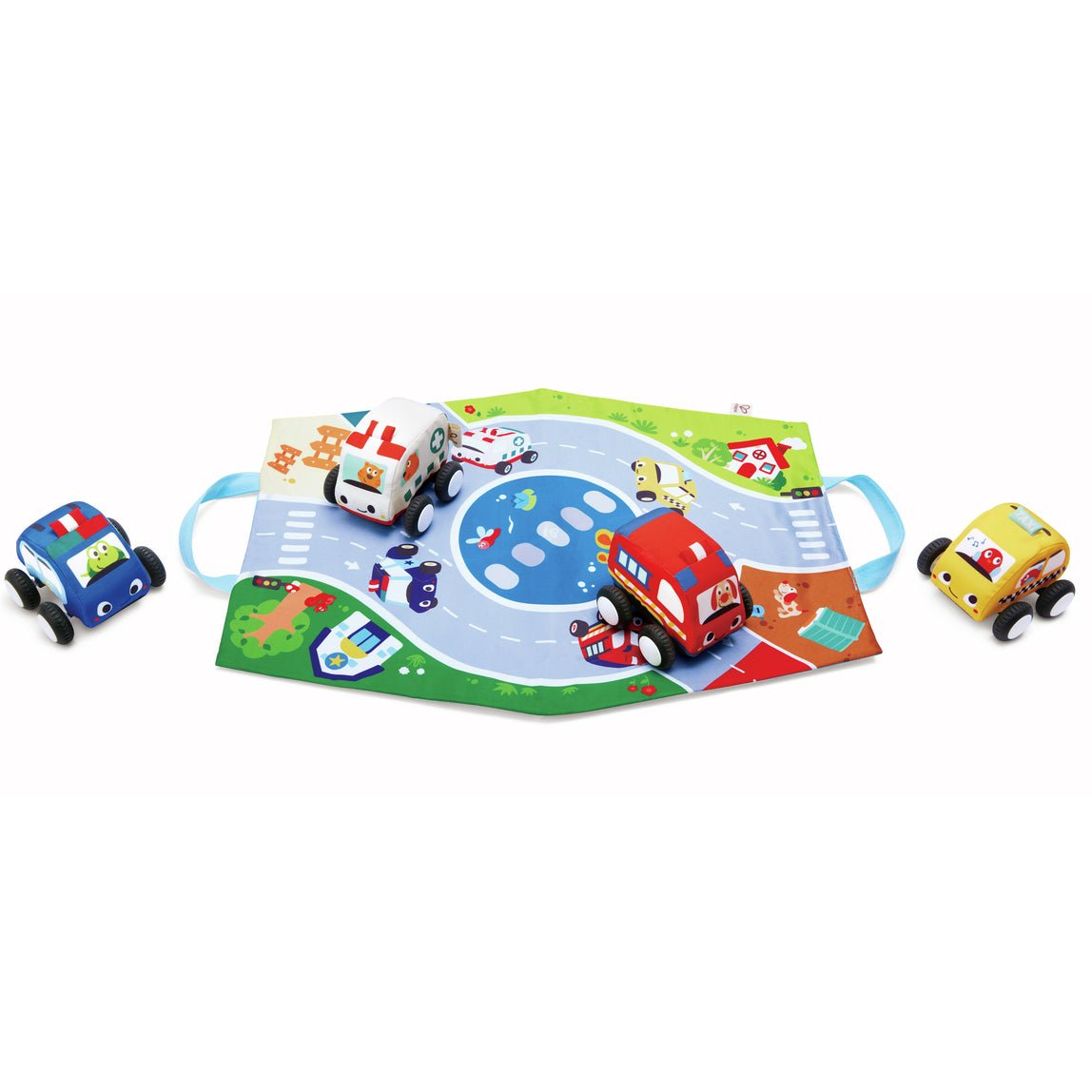 JUGUETE DE TELA HAPE ·SET DE COCHES DE PELUCHE· - Happy Moments Baby