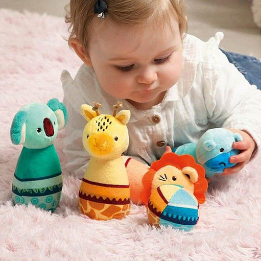 JUGUETE DE TELA ·JUEGO DE BOLOS ANIMALES· - Happy Moments Baby