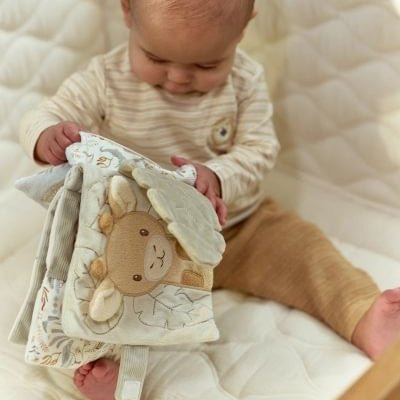 JUGUETE DE TELA LITTLE DUTCH ·LIBRO BLANDO ACTIVIDADES SAFARI FRIENDS· - Happy Moments Baby