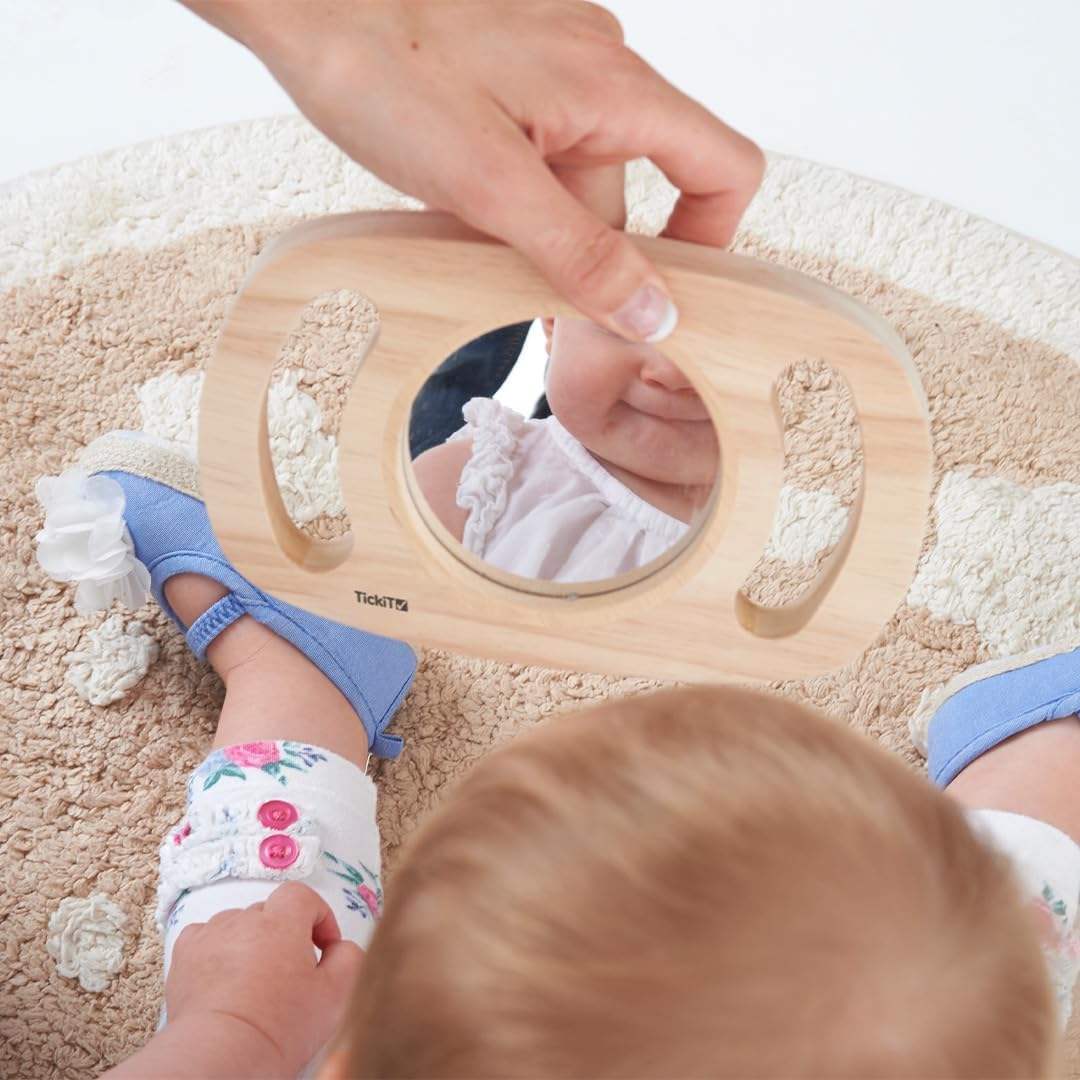 JUGUETE ESTIMULACIÓN SENSORIAL TICKIT ·ESPEJO PLANO DE FÁCIL SUJECIÓN· - Happy Moments Baby