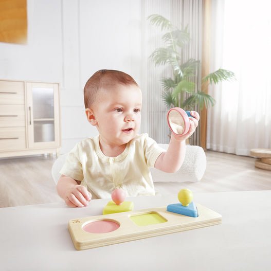 JUGUETE SENSORIAL HAPE ·PUZZLE ESPEJOS MONTESSORI· - Happy Moments Baby