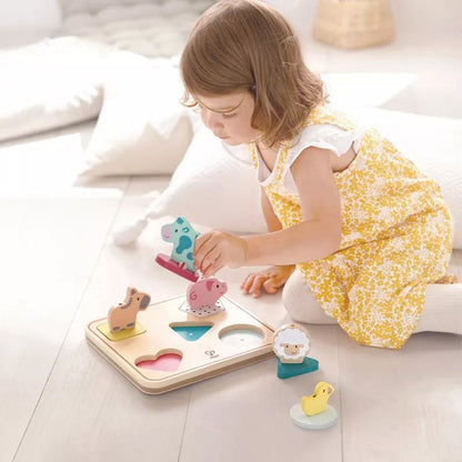 JUGUETE SENSORIAL HAPE ·PUZZLE SONIDOS DE ANIMALES· - Happy Moments Baby