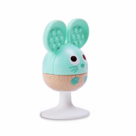 JUGUETE SENSORIAL HAPE ·SET DE 3 SONAJEROS CON VENTOSA Y MORDEDORES· - Happy Moments Baby