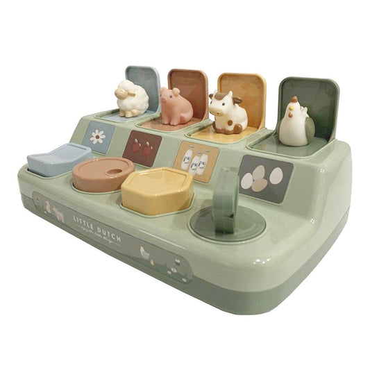 JUGUETE SENSORIAL LITTLE DUTCH ·POP UP ANIMALES GRANJA· - Happy Moments Baby