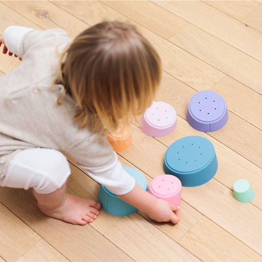 JUGUETE SENSORIAL OPPI ·TORRE DE SILICONA APILABLE STAK· - Happy Moments Baby