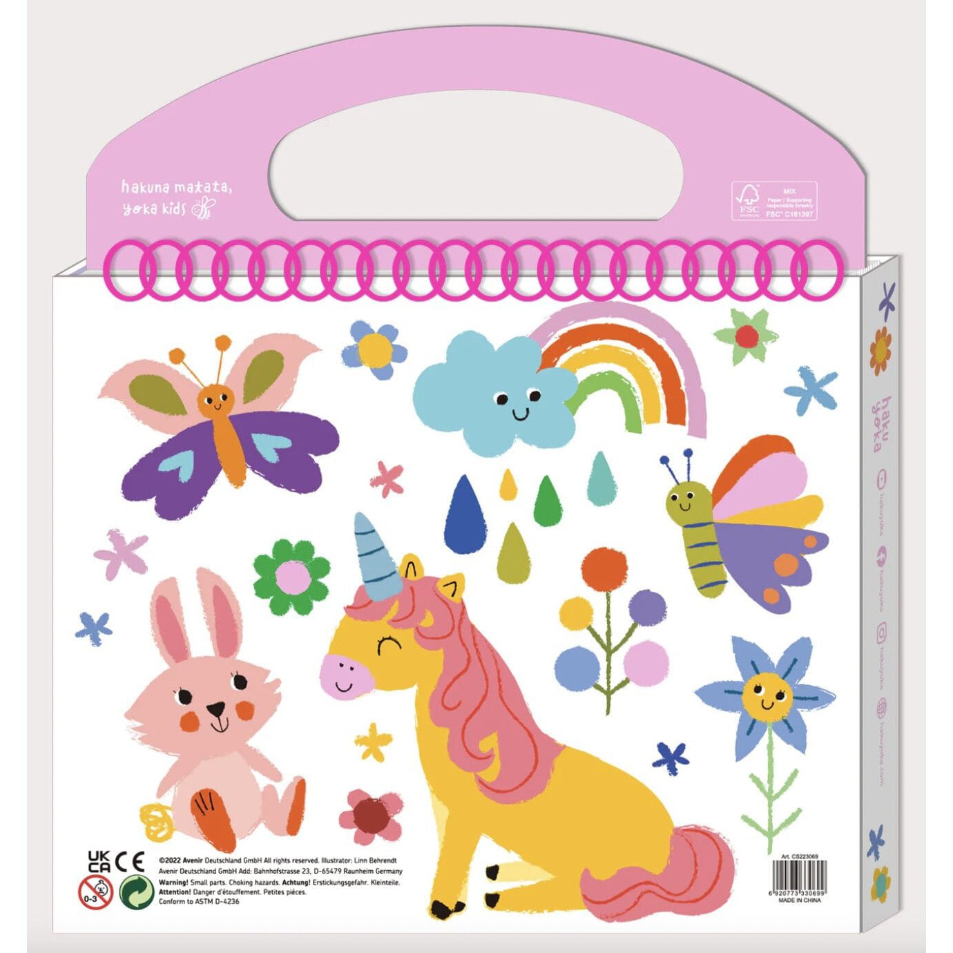 KIT PARA COLOREAR CON CERAS Y STICKERS ·AMIGOS DE LOS UNICORNIOS· - Happy Moments Baby