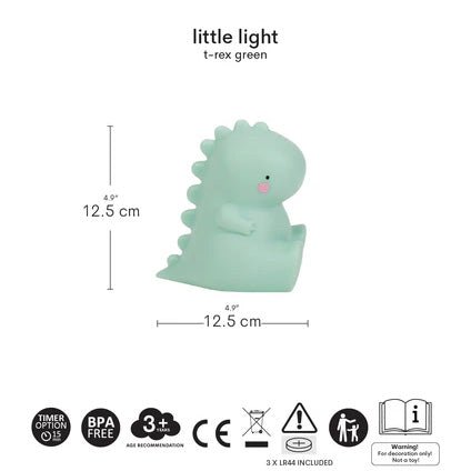LAMPARITA DE COMPAÑÍA QUITAMIEDOS ·T - REX VERDE· - Happy Moments Baby