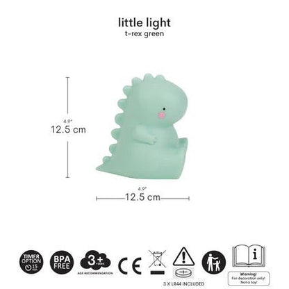 LAMPARITA DE COMPAÑÍA QUITAMIEDOS ·T - REX VERDE· - Happy Moments Baby
