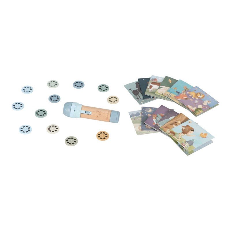 LINTERNA PROYECTOR DE CUENTOS LITTLE DUTCH ·AZUL· - Happy Moments Baby