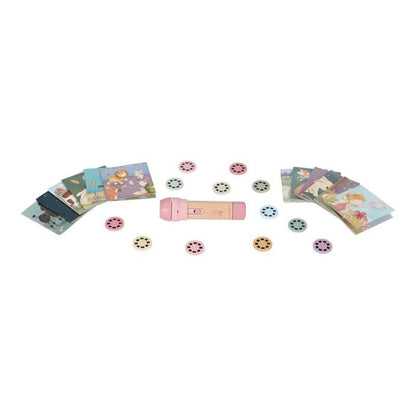 LINTERNA PROYECTOR DE CUENTOS LITTLE DUTCH ·ROSA· - Happy Moments Baby